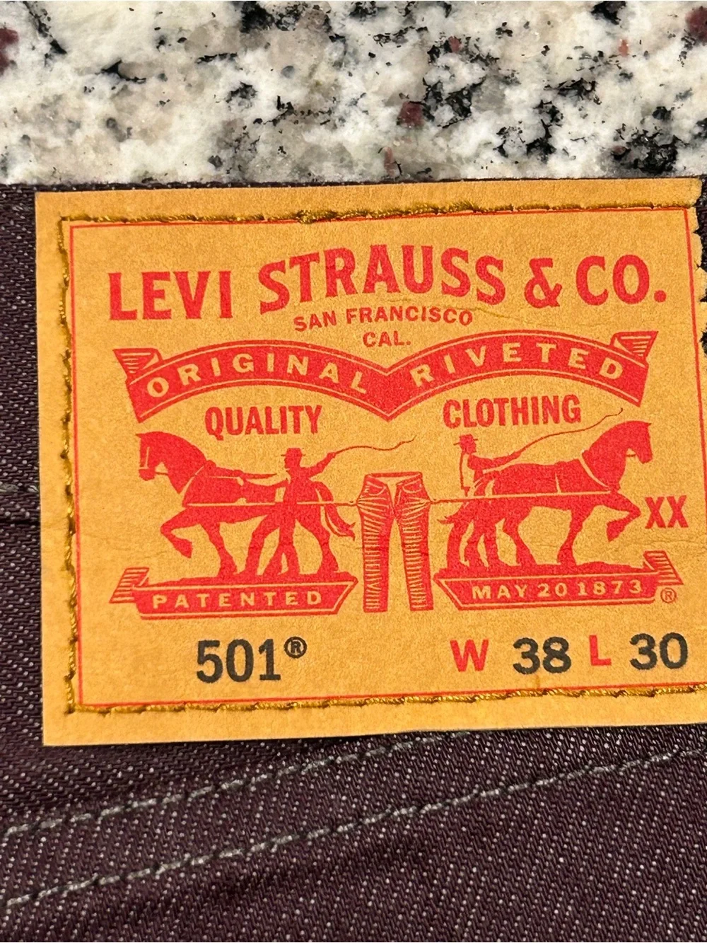 Levi’s 501 White Oak Cone Denim Men's Purple Straight-Leg Jeans 38/27 Preshrunk